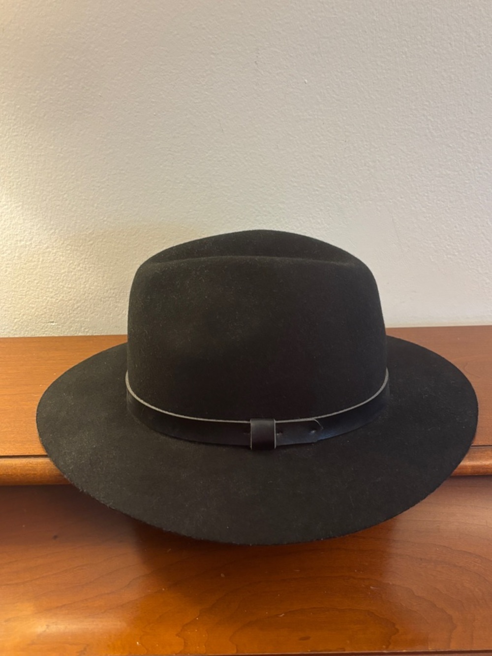 H&M Black Wide-Brim Felt Fedora Hat